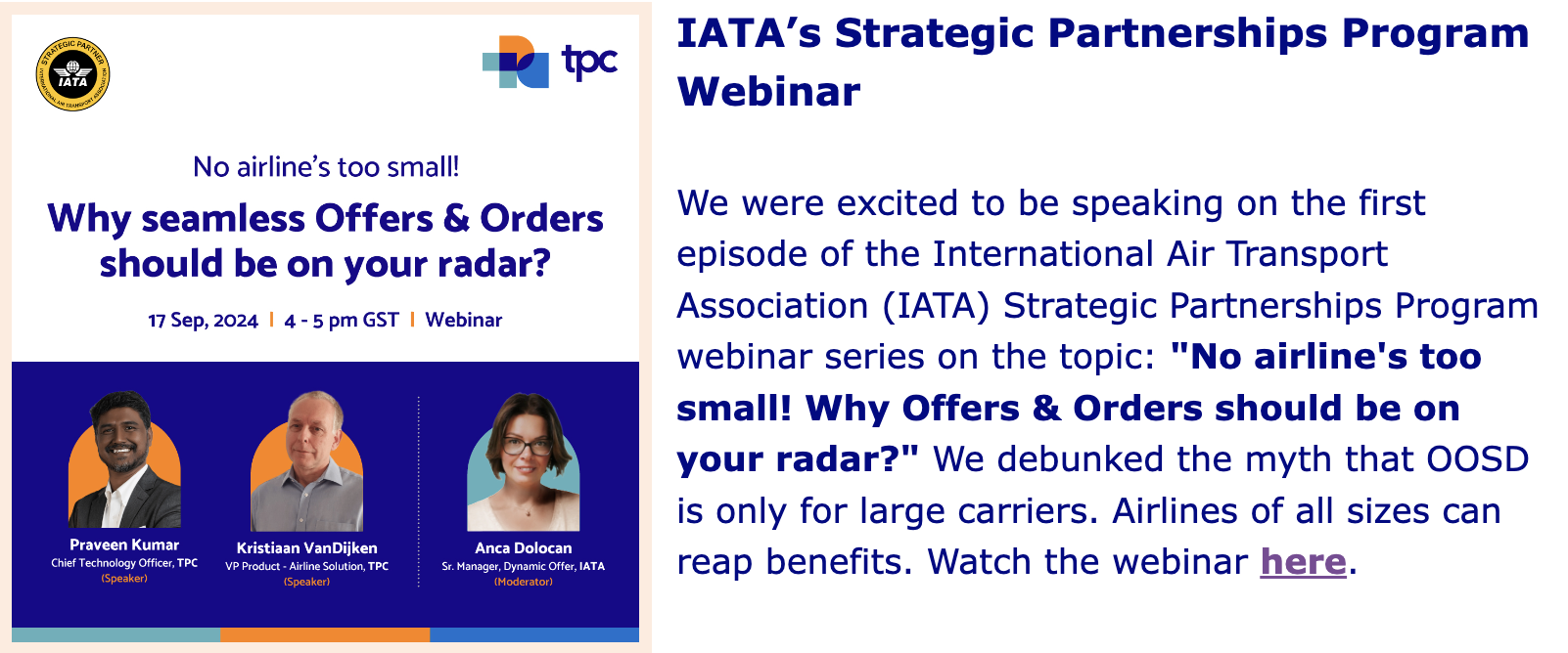 NL-IATA’s Strategic Partnerships Program Webinar